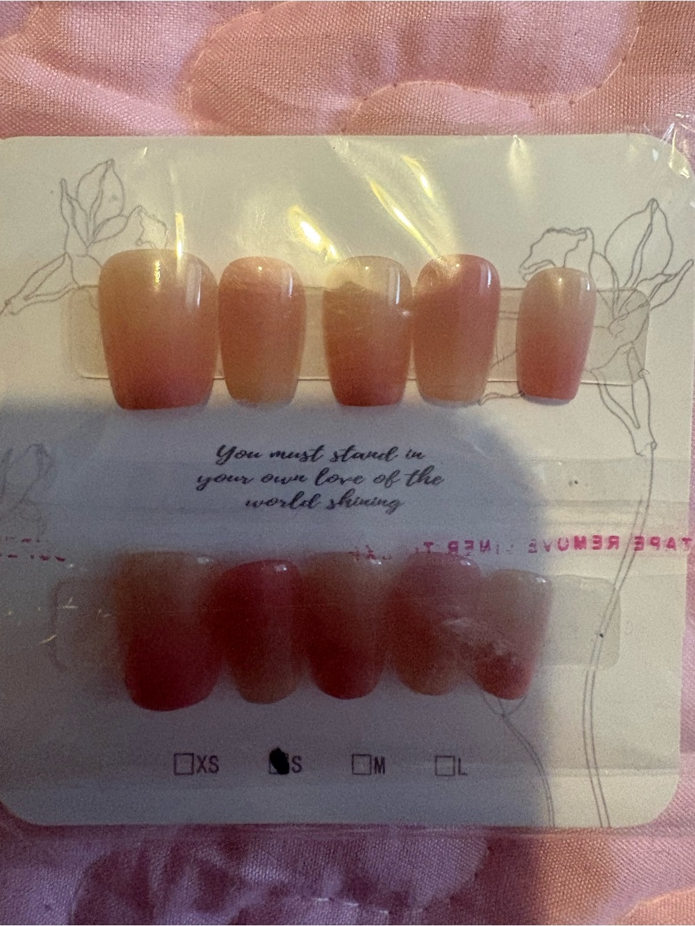 Pink press on nails size small